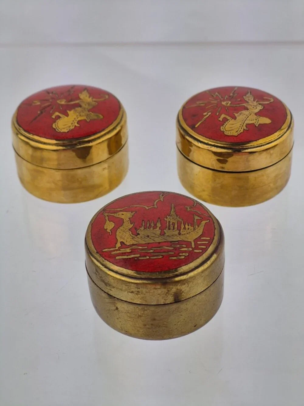 Vintage Brass Thailand Pill Box vintage brass